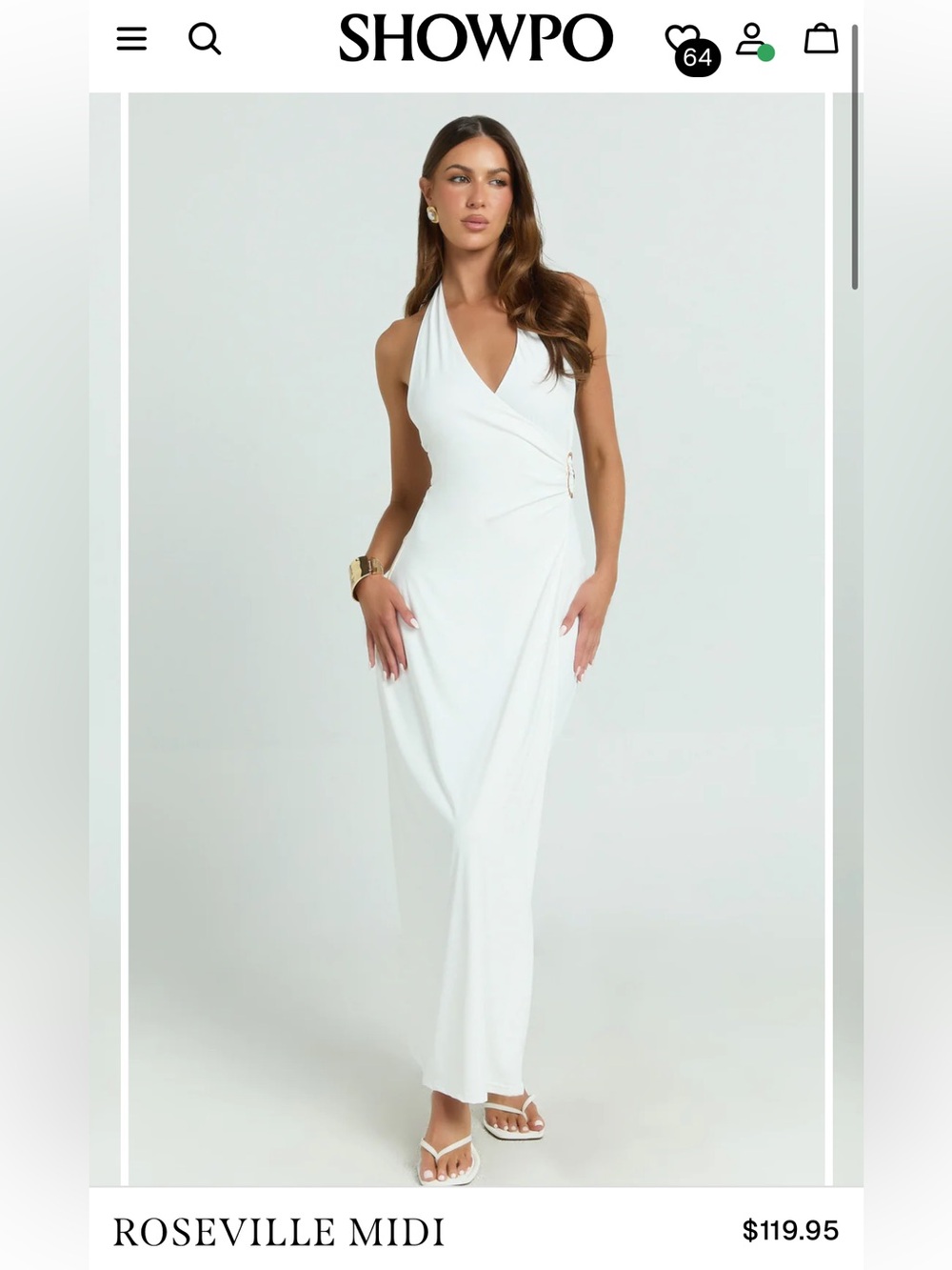Showpo White Roseville Halter Midi Dress